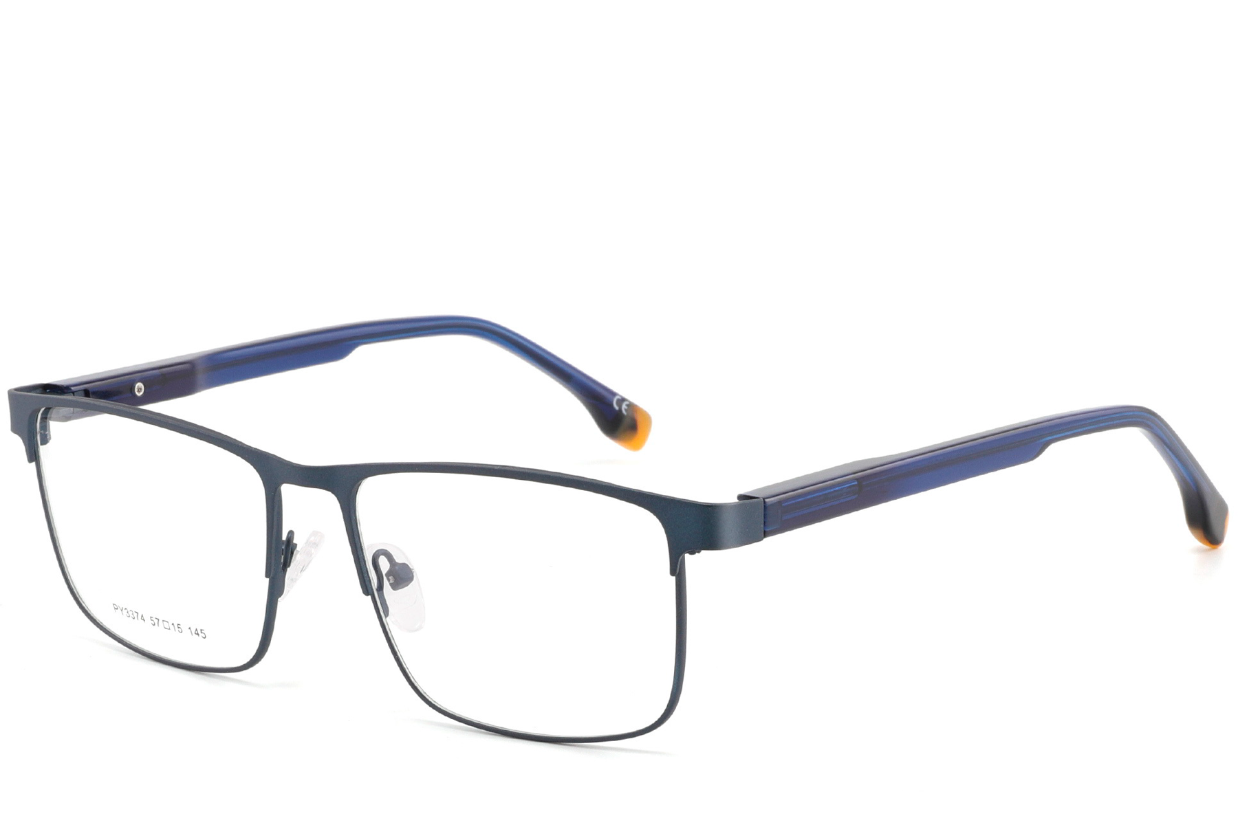 Rechteckige blaue Metallbrille #BS2425-0623