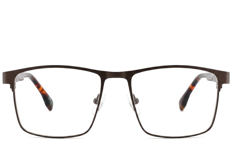 Rectangular Brown Metal Glasses #BS2425-0624