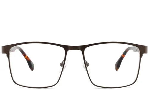 Lunettes rectangulaires en métal brun #BS2425-0624