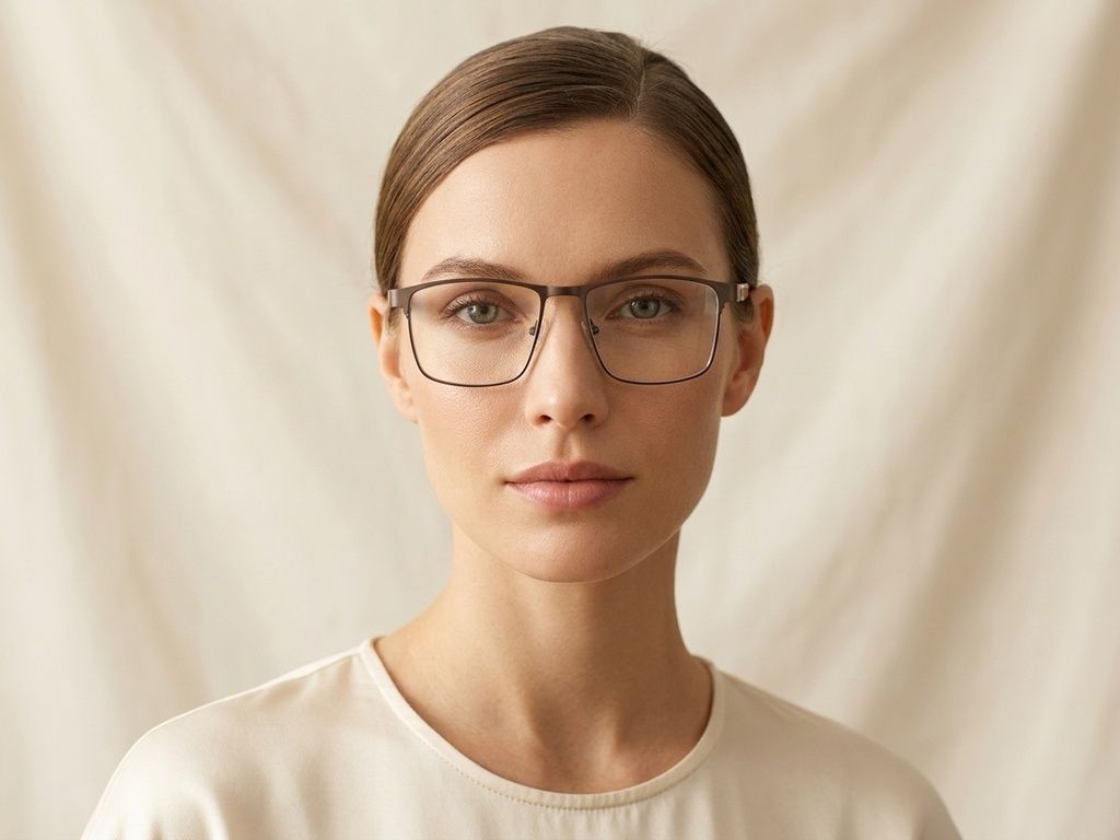 Rectangular Brown Metal Glasses #BS2425-0624