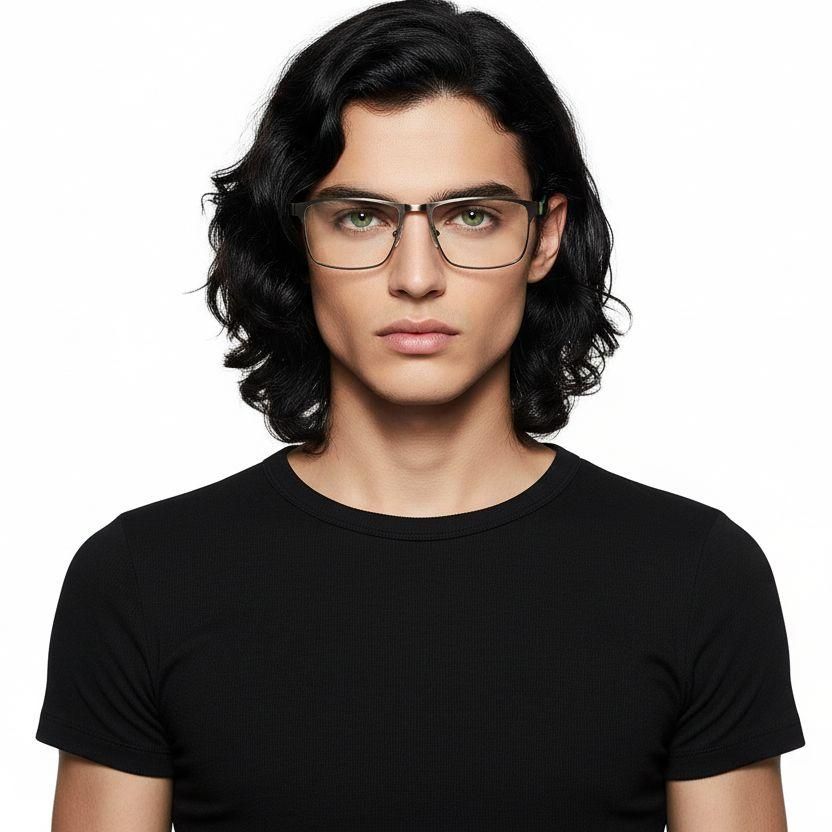 Rectangular Silver Metal Glasses #BS2425-0625
