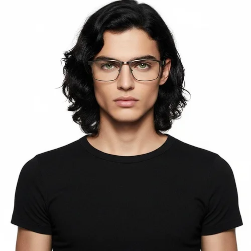 Lunettes rectangulaires en métal argenté #BS2425-0625