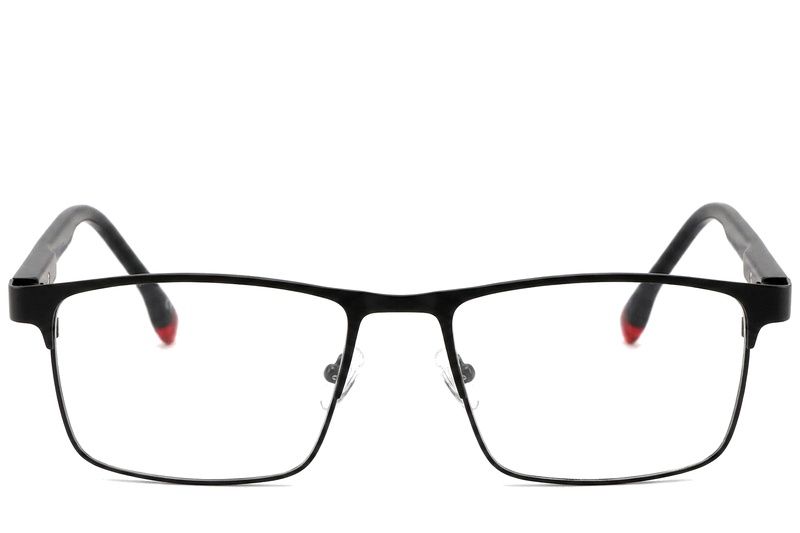 Gafas rectangulares de metal negro #BS2425-0626