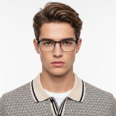 Rectangular Black Metal Glasses #BS2425-0626