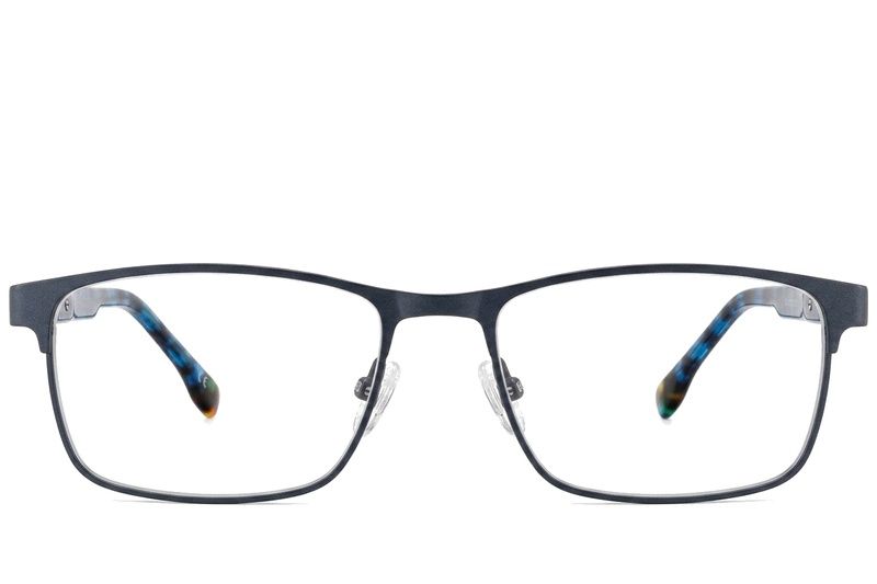 Rechthoekige blauwe metalen bril #BS2425-0627