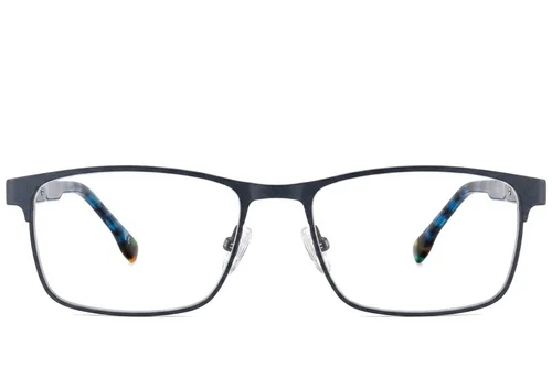 Lunettes rectangulaires en métal bleu #BS2425-0627