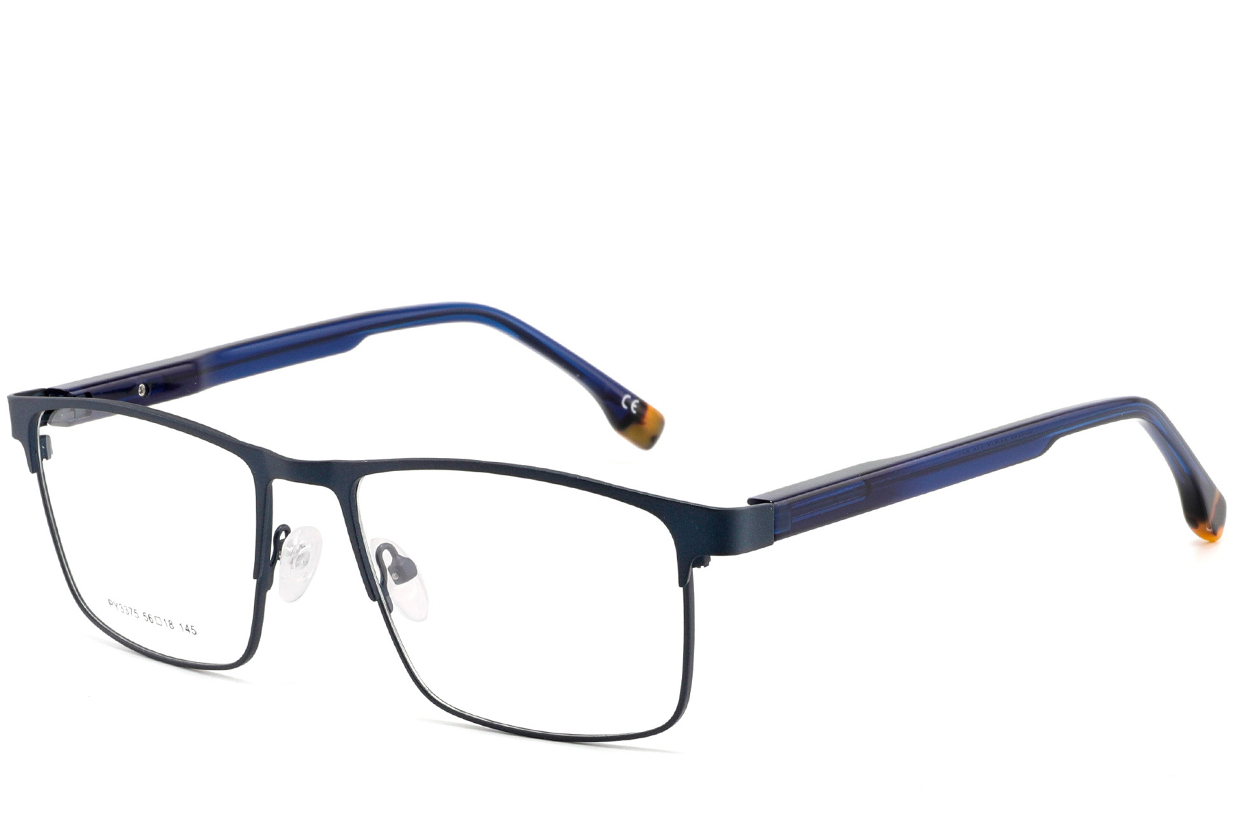 Rectangular Blue Metal Glasses #BS2425-0628