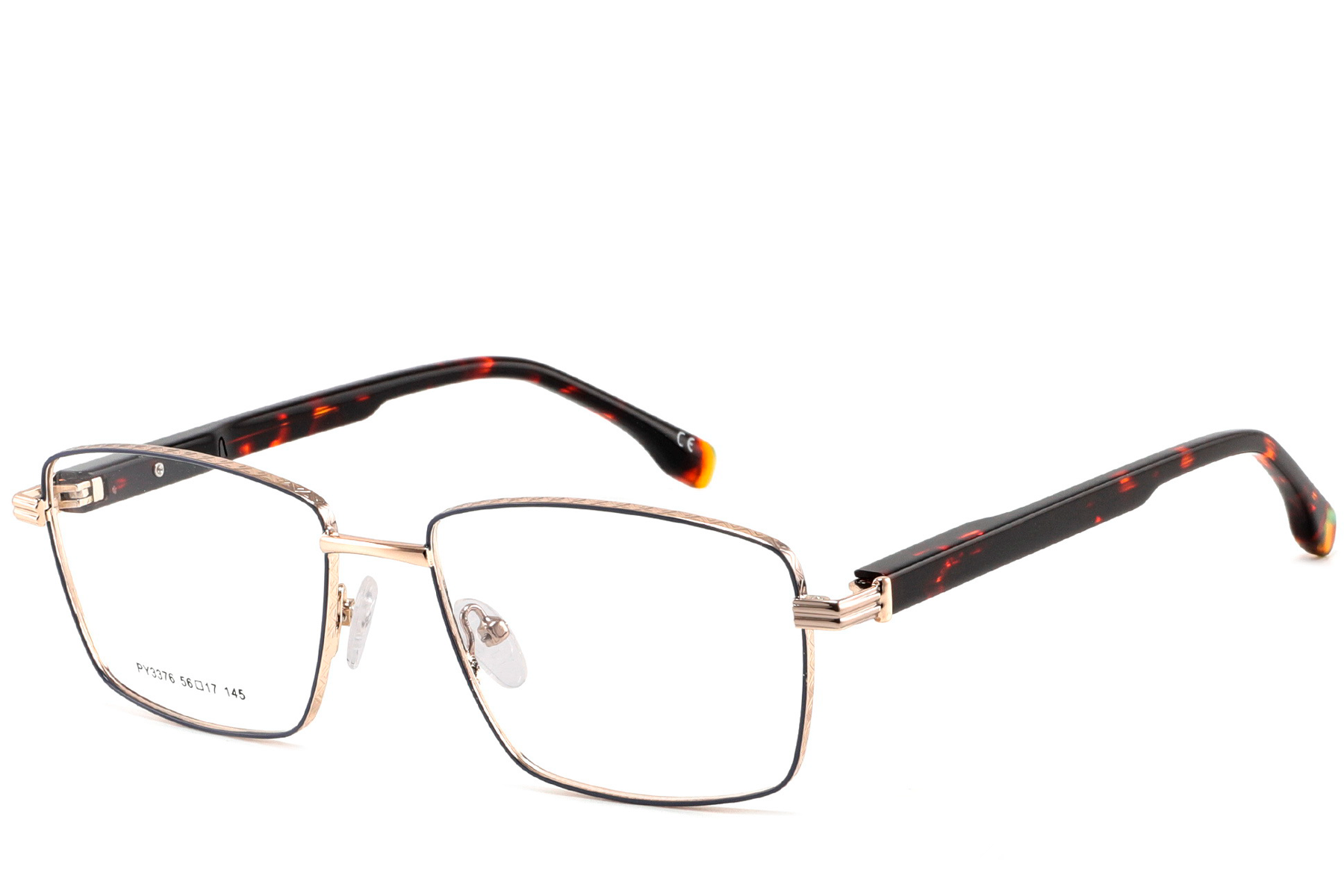 Rectangular Golden Metal Glasses #BS2425-0629