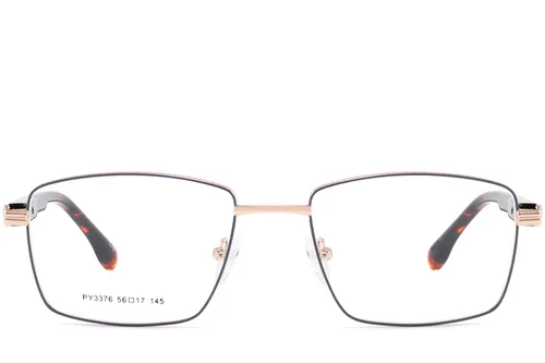 Lunettes rectangulaires en métal doré #BS2425-0629