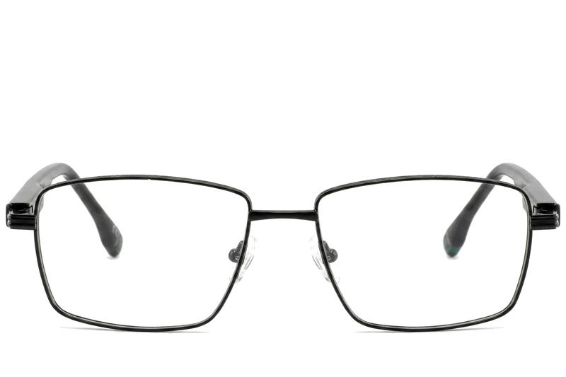 Occhiali rettangolari in metallo nero #BS2425-0630