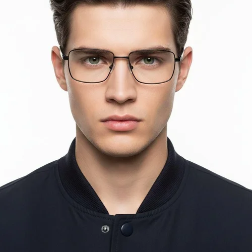 Lunettes rectangulaires en métal noir #BS2425-0630