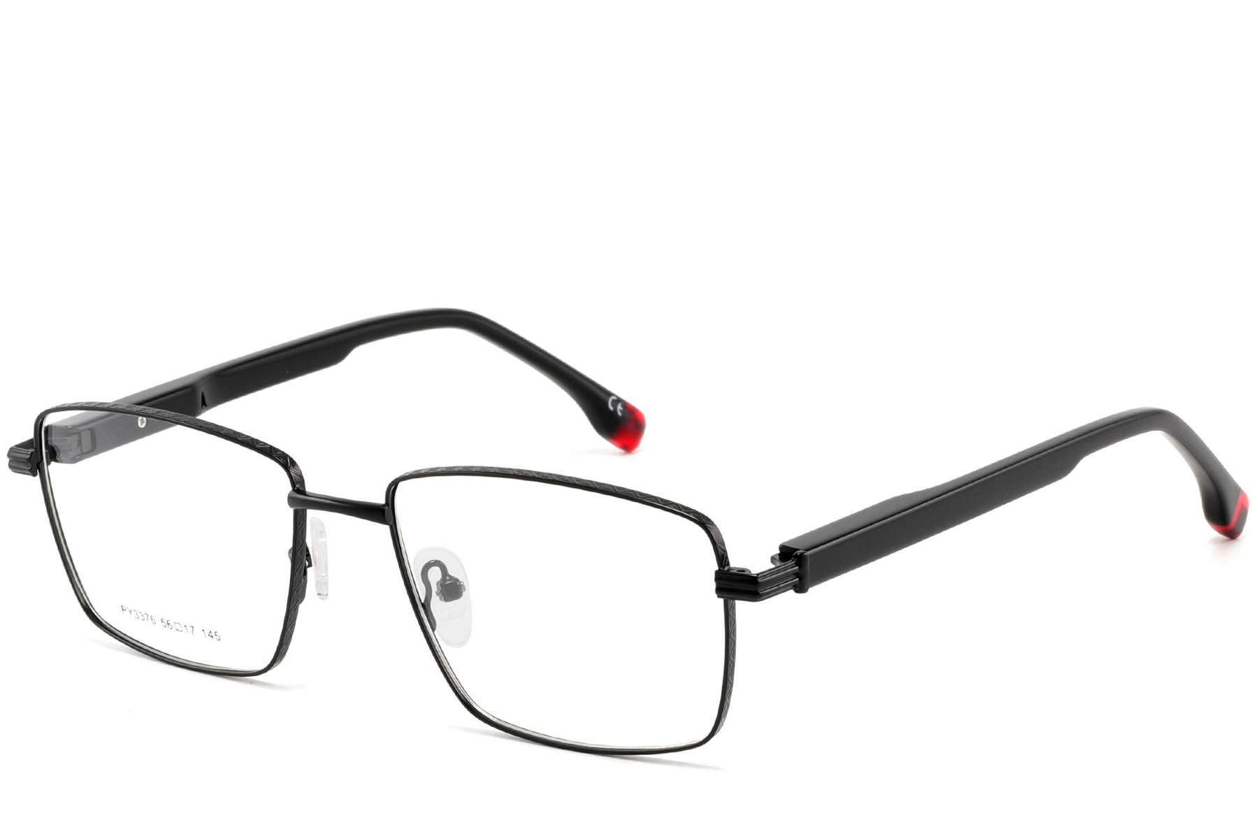 Lunettes rectangulaires en métal noir #BS2425-0632