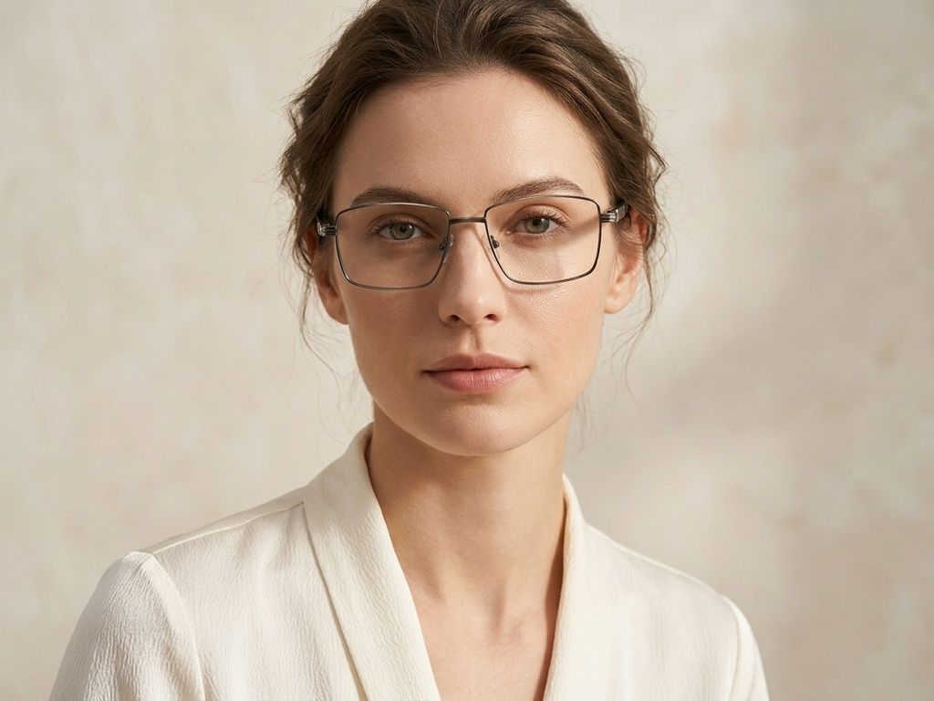 Rectangular Gray Metal Glasses #BS2425-0633