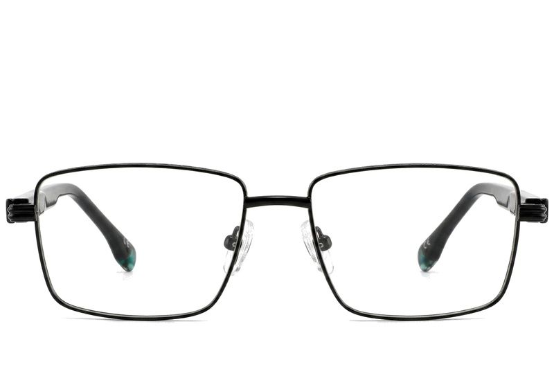 Gafas rectangulares de metal negro #BS2425-0636