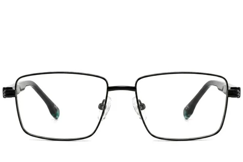 Lunettes rectangulaires en métal noir #BS2425-0636