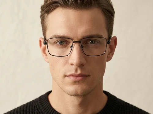 Lunettes rectangulaires en métal noir #BS2425-0636