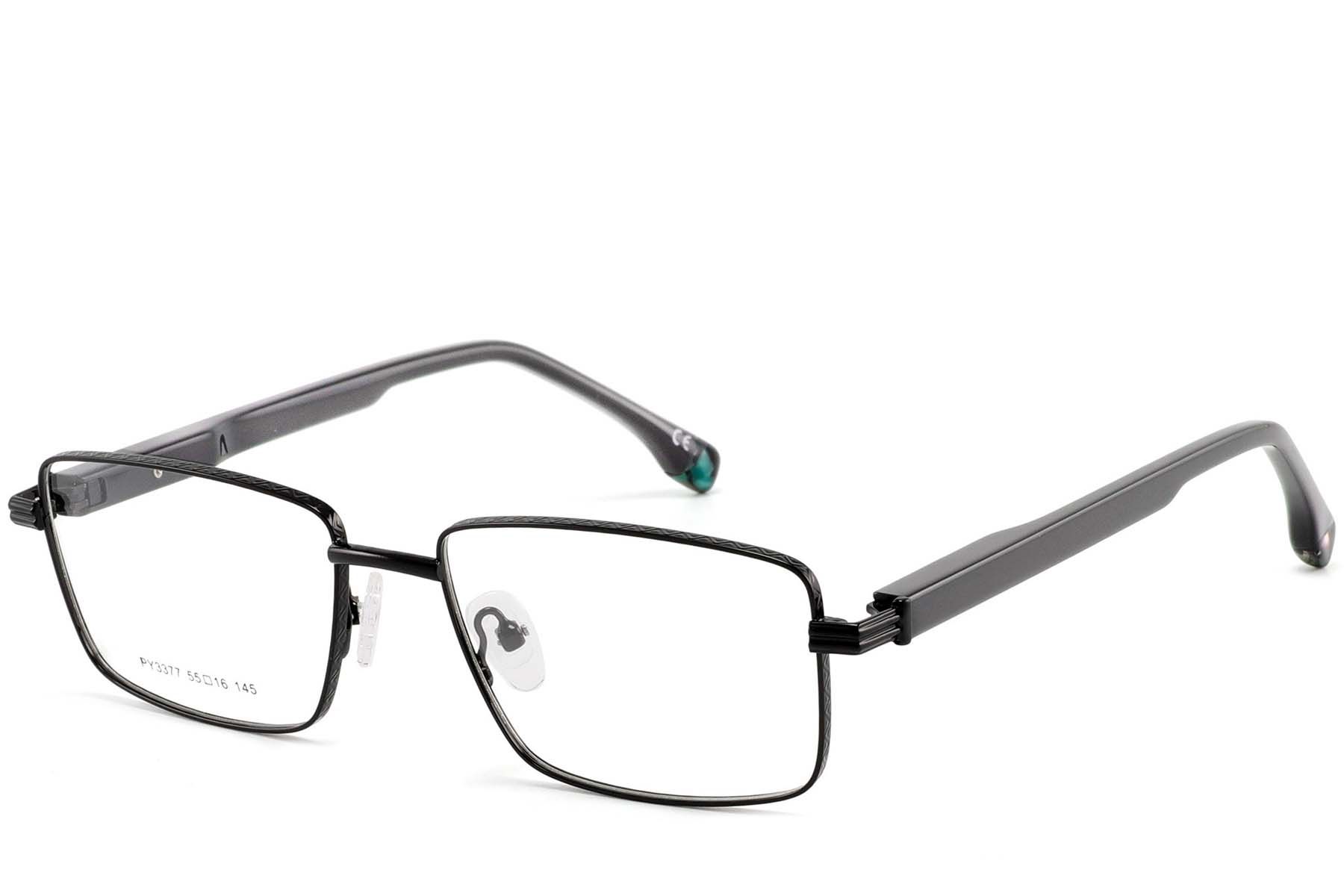 Rectangular Black Metal Glasses #BS2425-0636