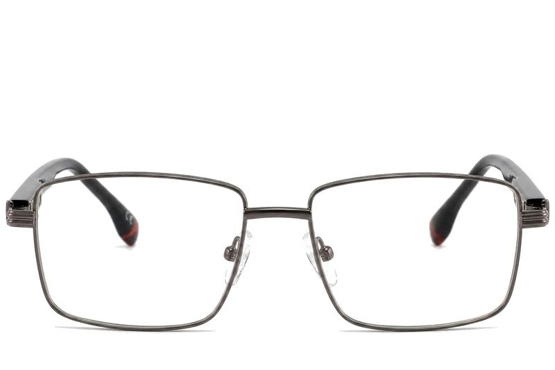 Rectangular Gray Metal Glasses #BS2425-0637