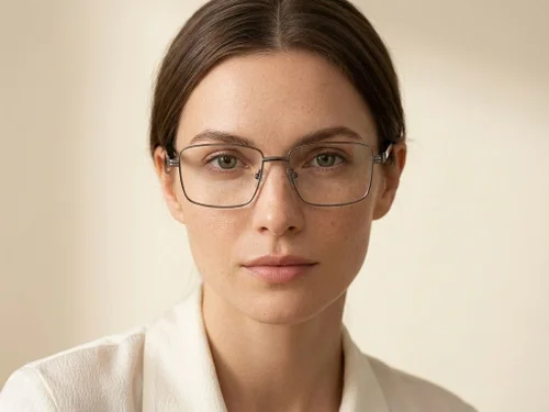 Lunettes rectangulaires en métal gris #BS2425-0637