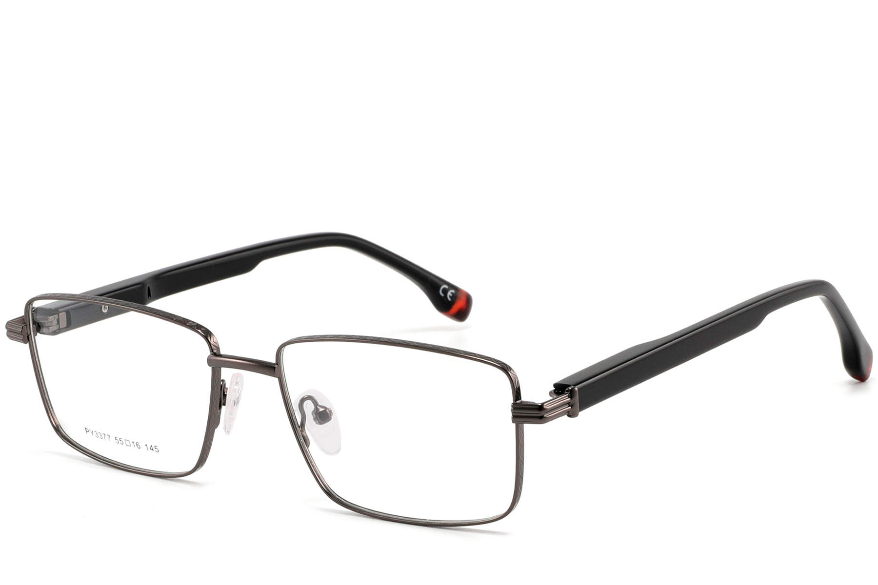 Rectangular Grey Metal Glasses #BS2425-0637