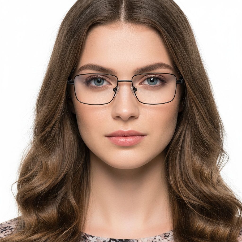 Rectangular Black Metal Glasses #BS2425-0638