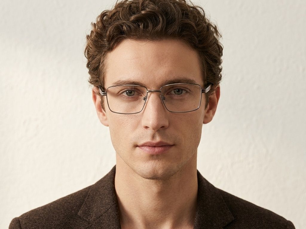 Rectangular Gray Metal Glasses #BS2425-0639