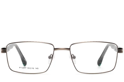 Lunettes rectangulaires en métal gris #BS2425-0639