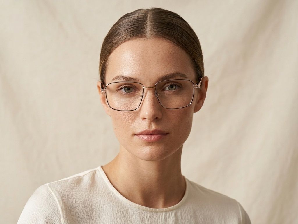 Rectangular Golden Metal Glasses #BS2425-0641