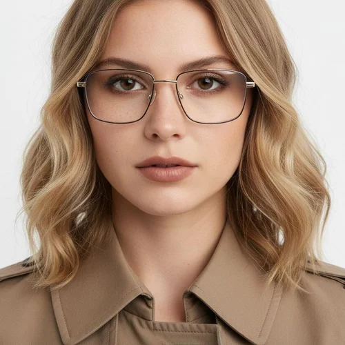 Lunettes rectangulaires en métal doré #BS2425-0641