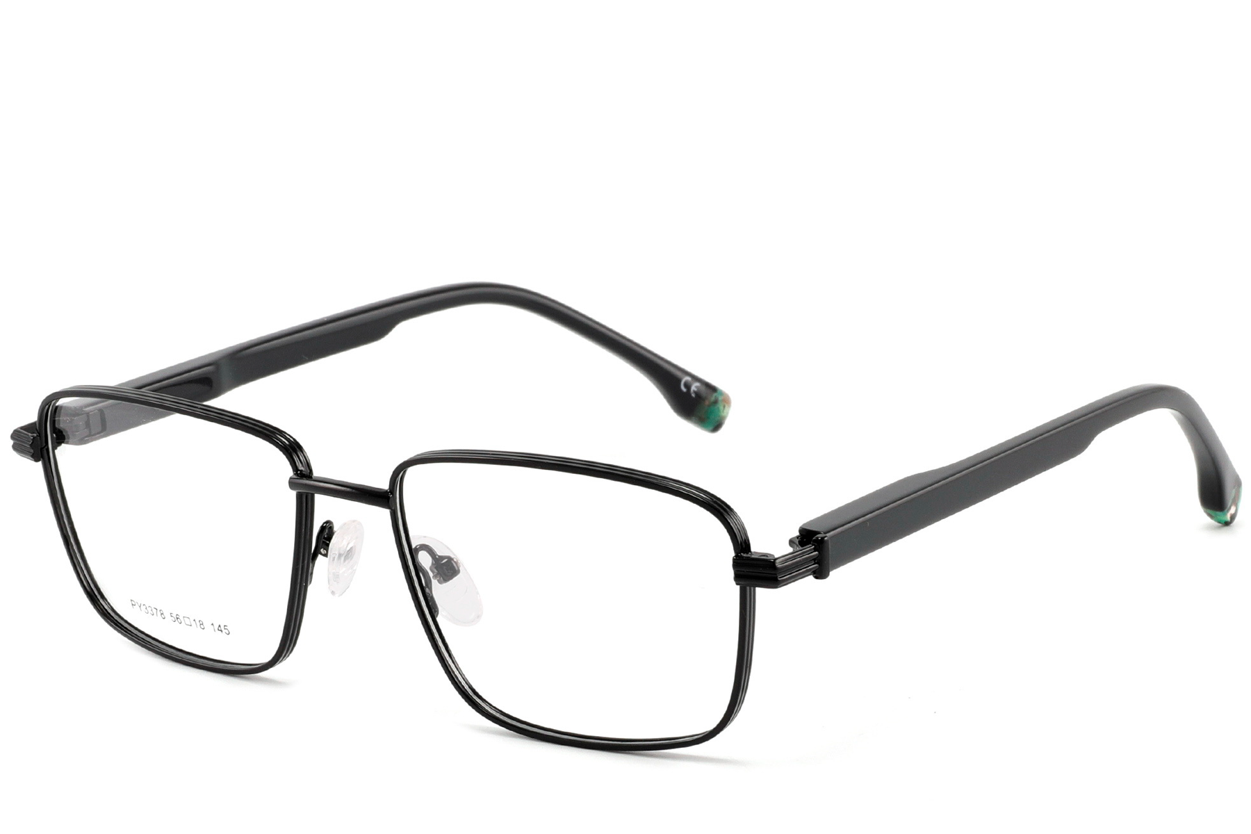 Lunettes rectangulaires en métal noir #BS2425-0642