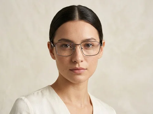 Lunettes rectangulaires en métal gris #BS2425-0643