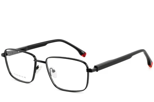 Lunettes rectangulaires en métal noir #BS2425-0644