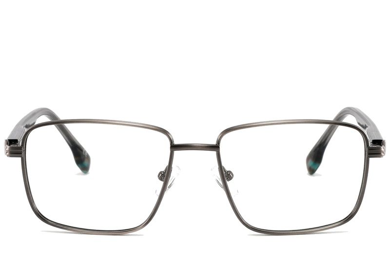 Rectangular Gray Metal Glasses #BS2425-0645