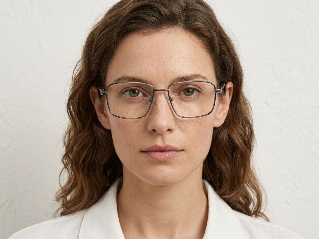 Rectangular Gray Metal Glasses #BS2425-0645