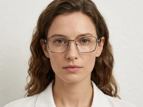 Lunettes rectangulaires en métal gris #BS2425-0645