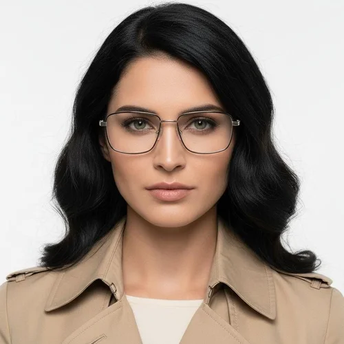Lunettes rectangulaires en métal doré #BS2425-0646
