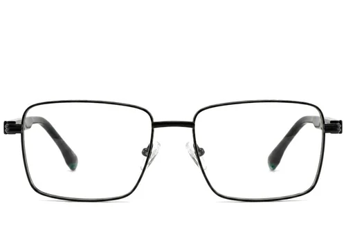 Lunettes rectangulaires en métal noir #BS2425-0648