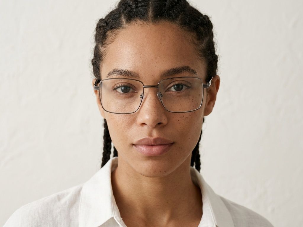 Rectangular Gray Metal Glasses #BS2425-0649