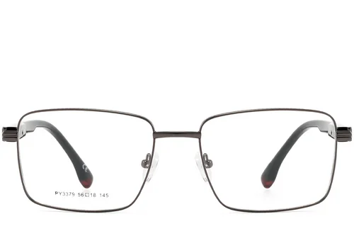 Lunettes rectangulaires en métal gris #BS2425-0649