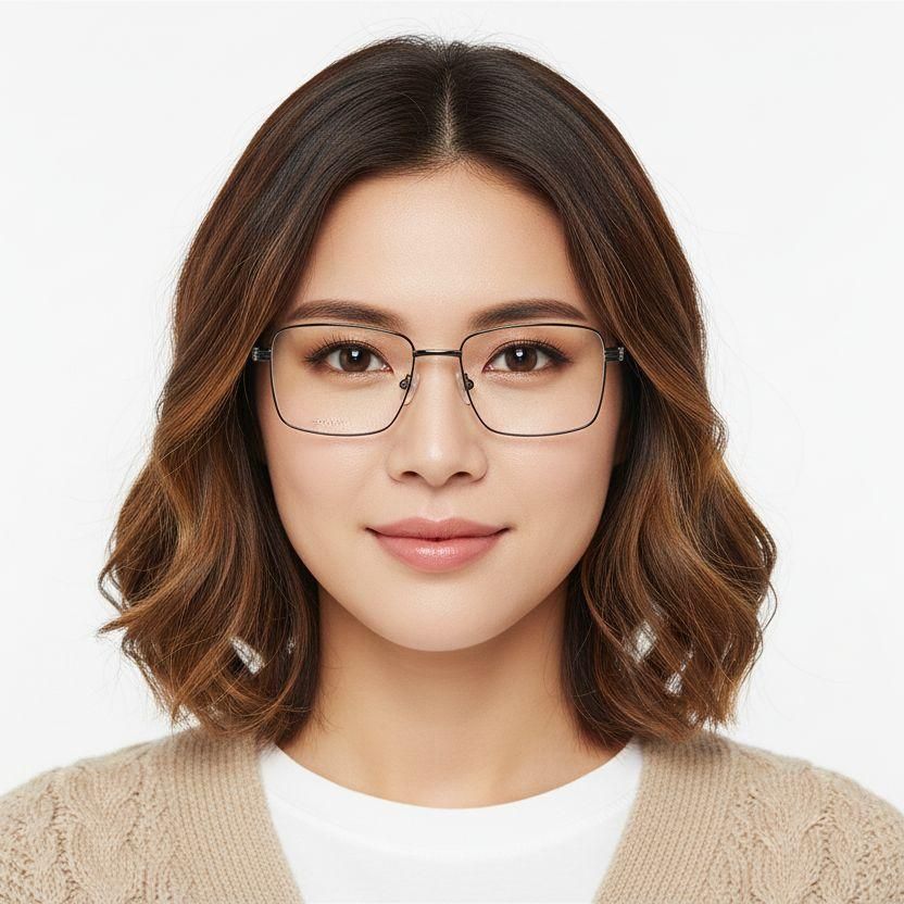 Rechteckige graue Metallbrille #BS2425-0649