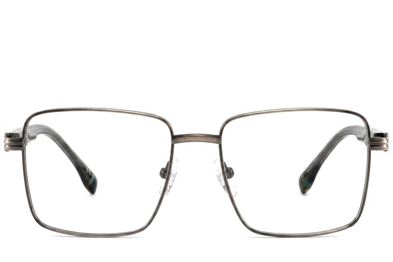 Gafas rectangulares de metal gris #BS2425-0651
