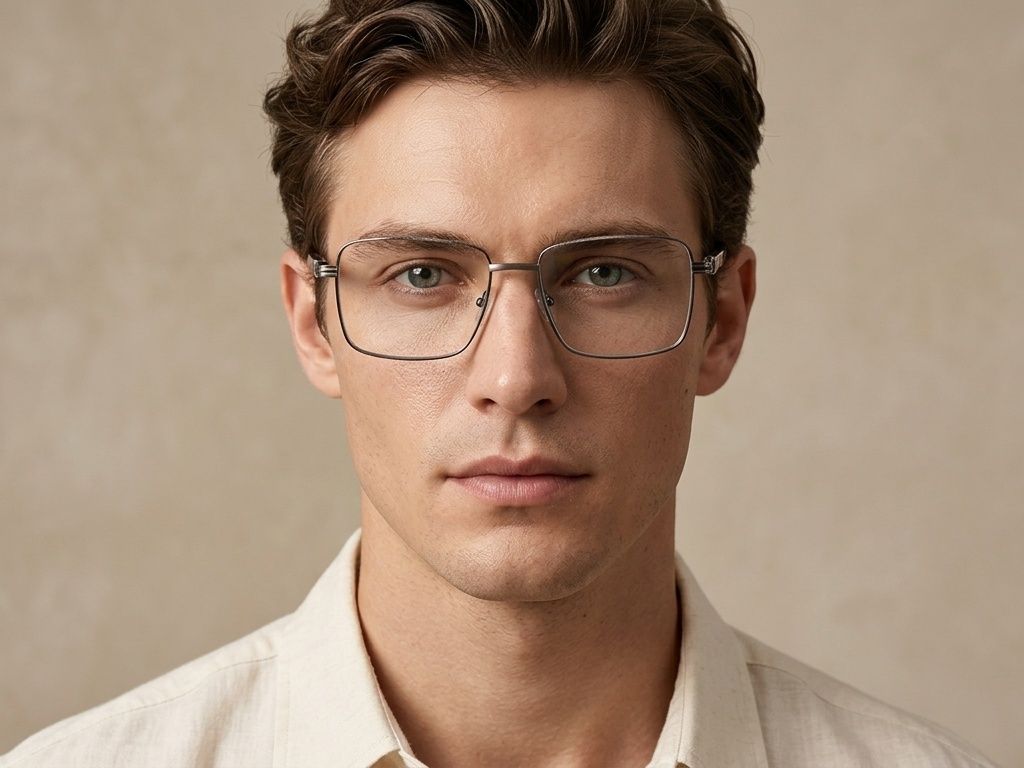 Gafas rectangulares de metal gris #BS2425-0651