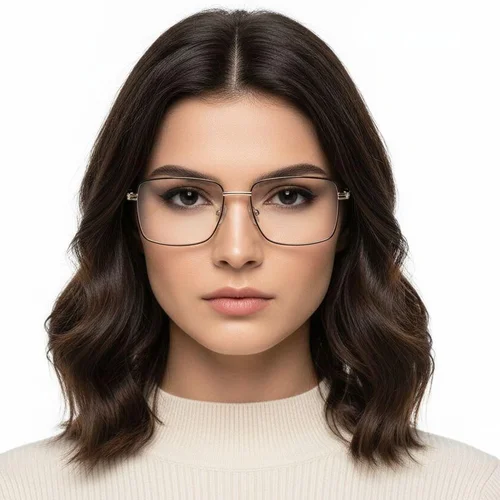 Lunettes rectangulaires en métal doré #BS2425-0652