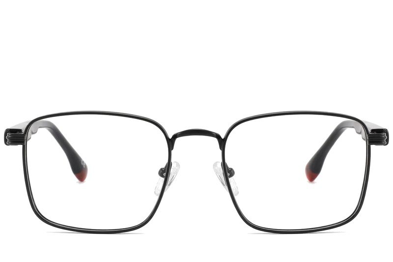 Occhiali rettangolari in metallo nero #BS2425-0656