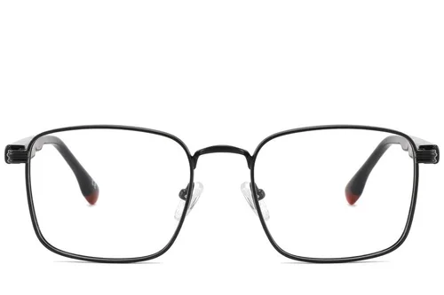 Lunettes rectangulaires en métal noir #BS2425-0656