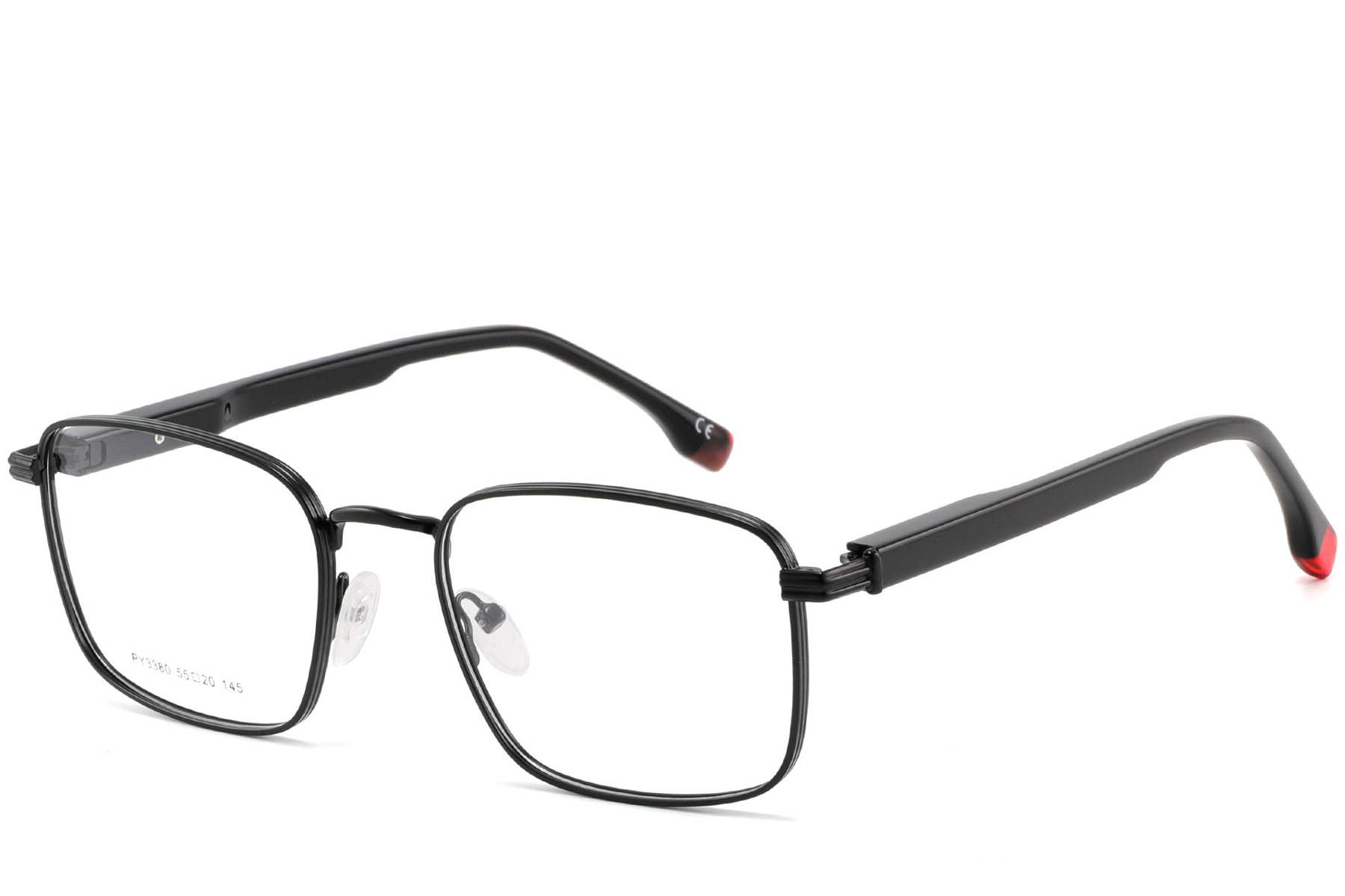 Lunettes rectangulaires en métal noir #BS2425-0656