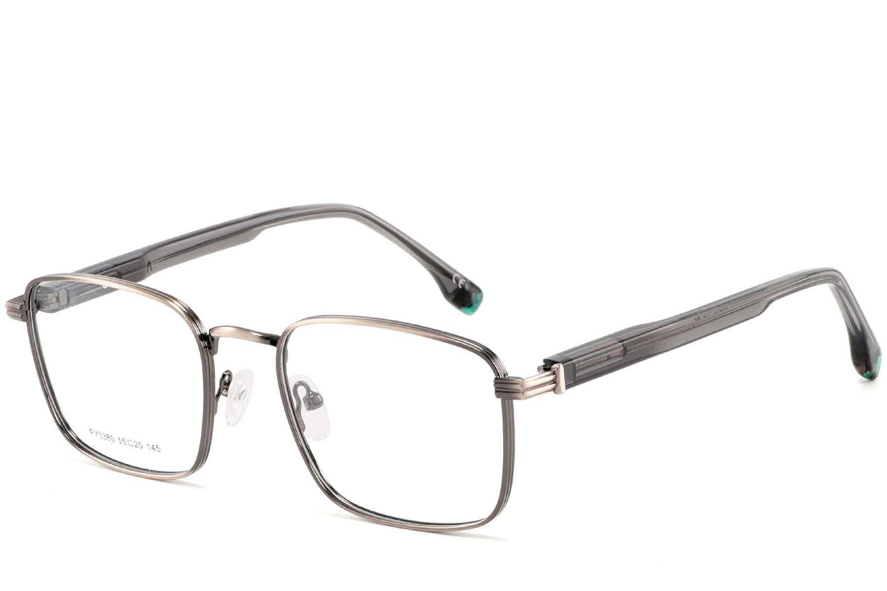 Gafas rectangulares de metal gris #BS2425-0657