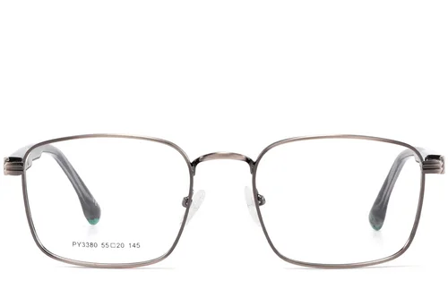 Lunettes rectangulaires en métal gris #BS2425-0657