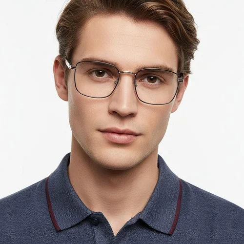 Lunettes rectangulaires en métal doré #BS2425-0658