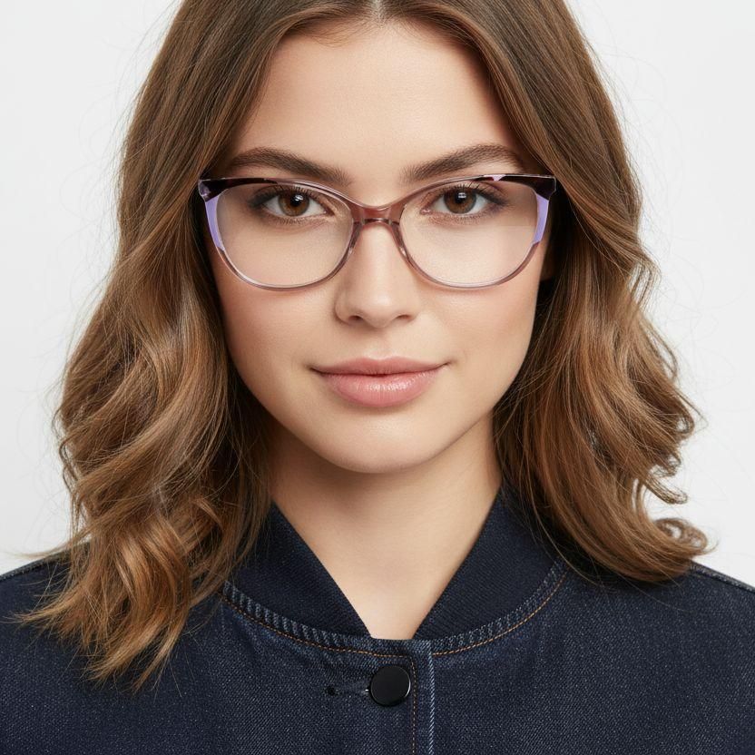 Schmetterlingsrosa Acetatbrille #BS2425-0732